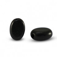 Natural stone bead Obsidian oval 8x6mm Black